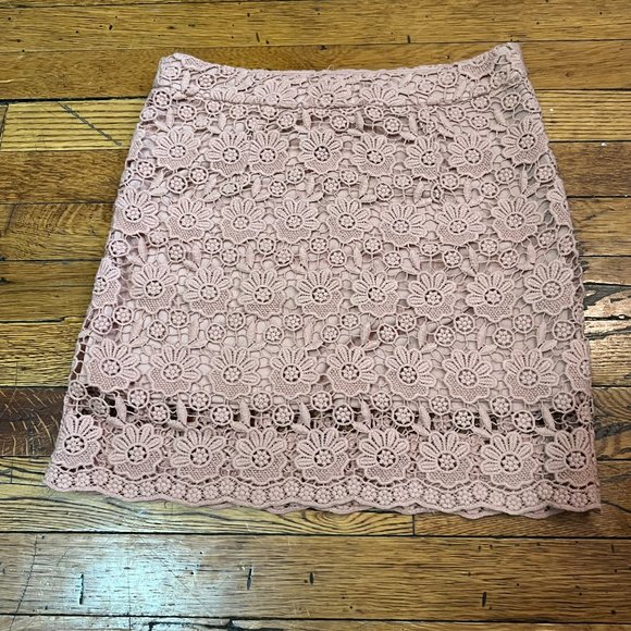 F21 Pink Crochet Knit Skirt Size Small - Picture 1 of 3